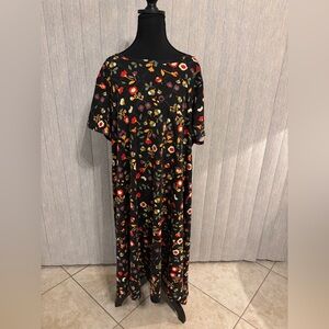 3XL LuLaRoe Carly Hi Low Dress Black Multicolor Floral